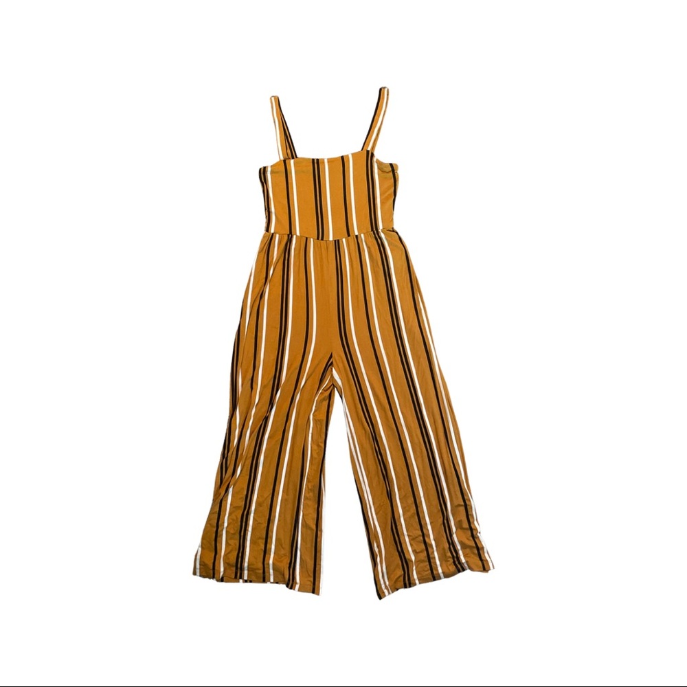 Striped jersey wide-leg culotte jumpsuit - Large